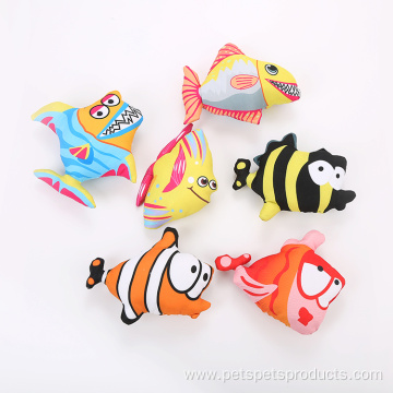 cartoon shape fish cat toy with catnip